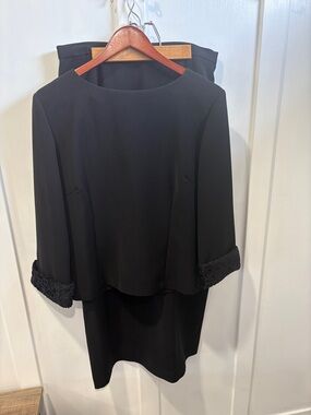 Worthington Black Two-Piece with long skirt and Textured Cuffs